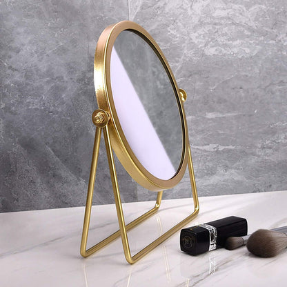 Elegant 360-Degree Rotating Vanity Makeup Mirror Gold