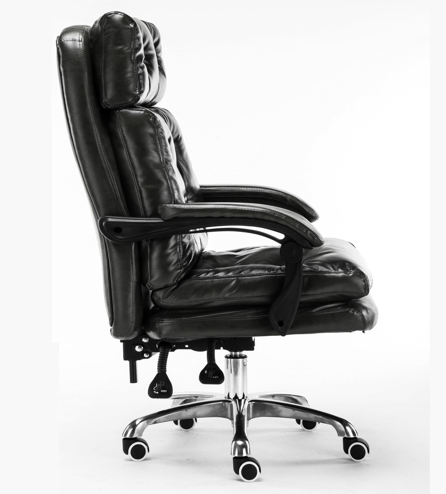 Executive Premium Plush Reclining Office Chair Black