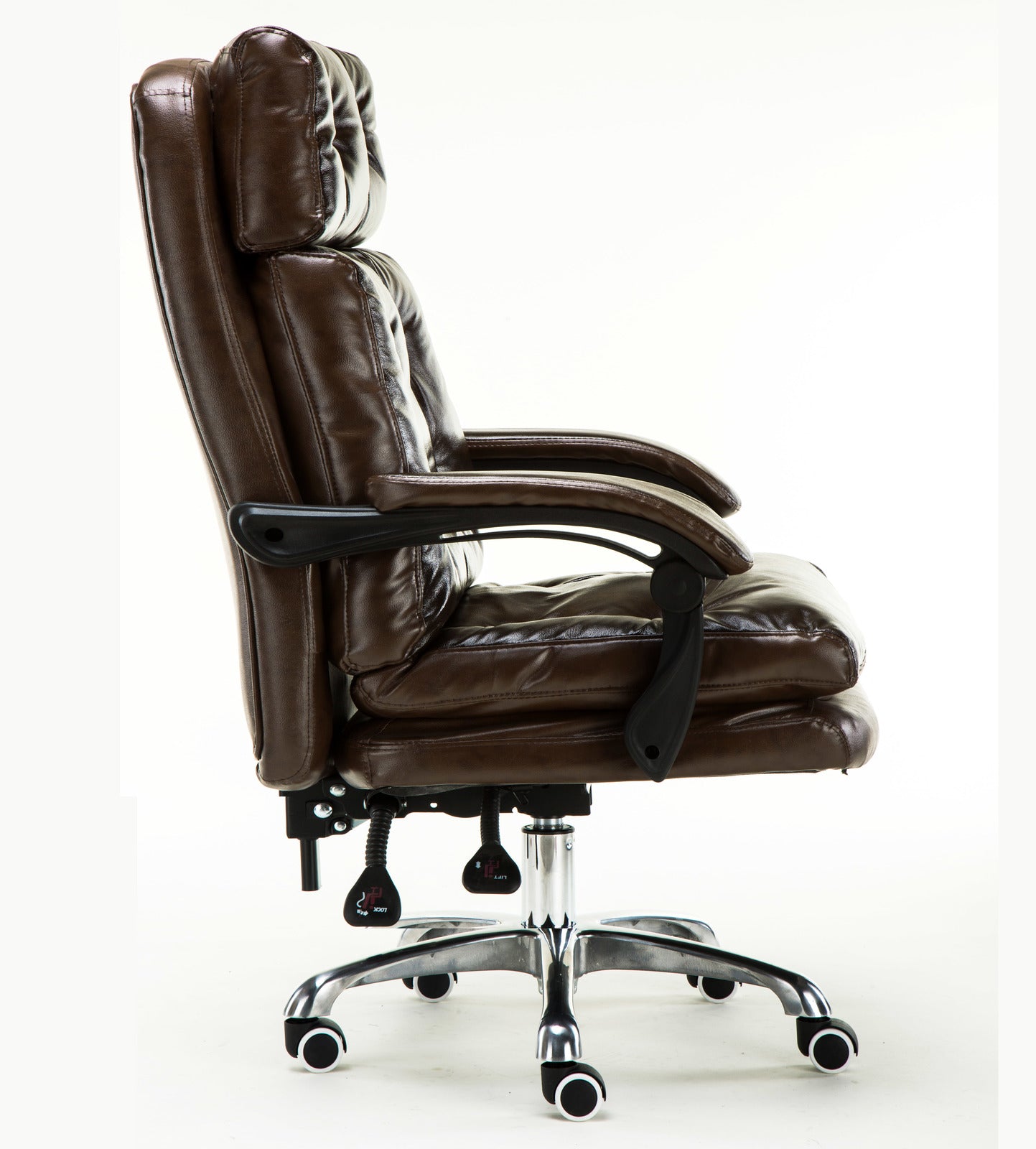 Executive Reclining Office Chair Ergonomic Comfort Dark Brown