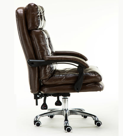 Executive Reclining Office Chair Ergonomic Comfort Dark Brown