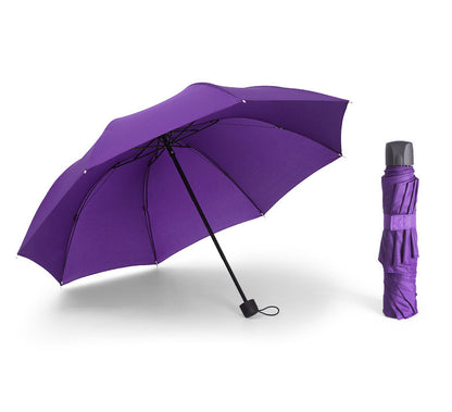 Compact Windproof Rain and Shine Umbrella Purple