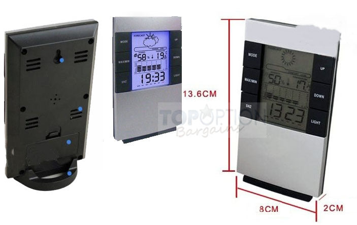 2 x Multifunction Desk Weather Station Alarm Clock with Temperature Display