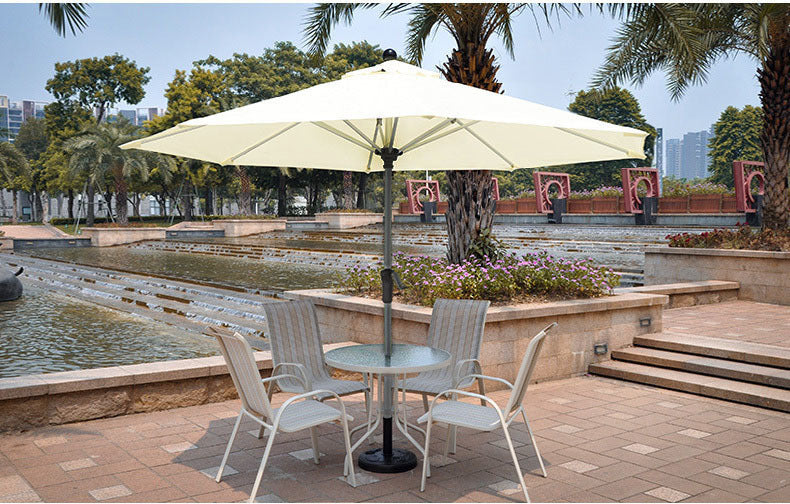 3m Steel Outdoor Garden Patio Market Umbrella White