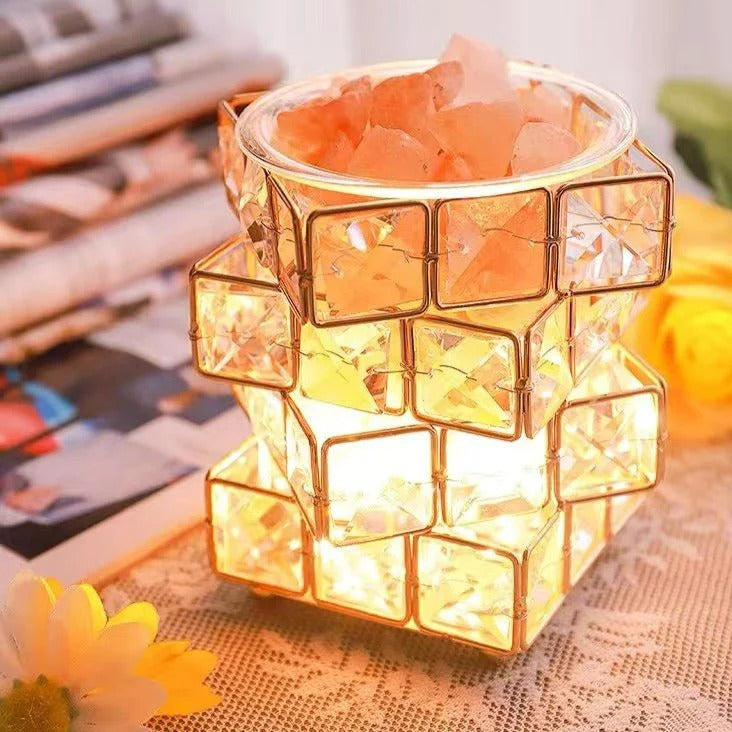 Geometric Diamond Crystal LED Rubik's Cube Table Lamp Decorative Night Light