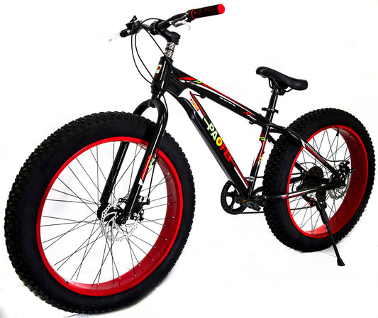 Heavy Duty Fat Tire Mountain Bike Premium Red & Black