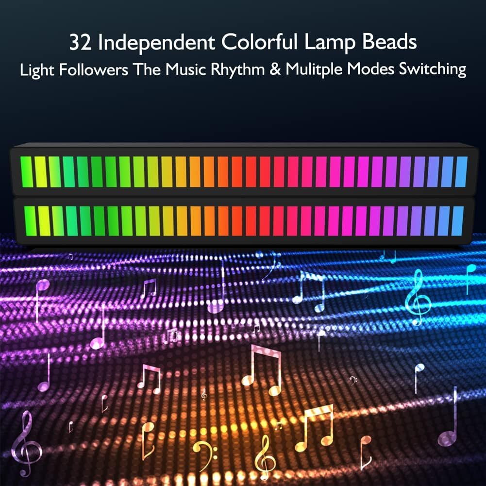 Music Rhythm Sync LED Light Bar with Sound Control and RGB Dancing Effects