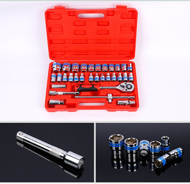 32-Piece 1/2" Drive Ratchet Socket Wrench Mechanics Tool Set