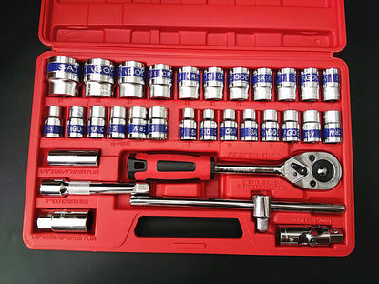 32-Piece 1/2" Drive Ratchet Socket Wrench Mechanics Tool Set