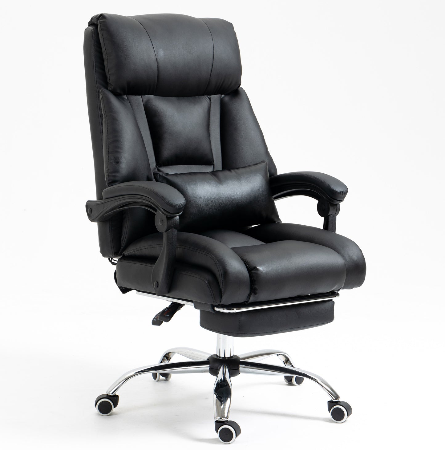 Luxury Executive Reclining Office Chair with Foot Rest Black