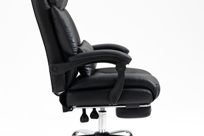 Luxury Executive Reclining Office Chair with Foot Rest Black