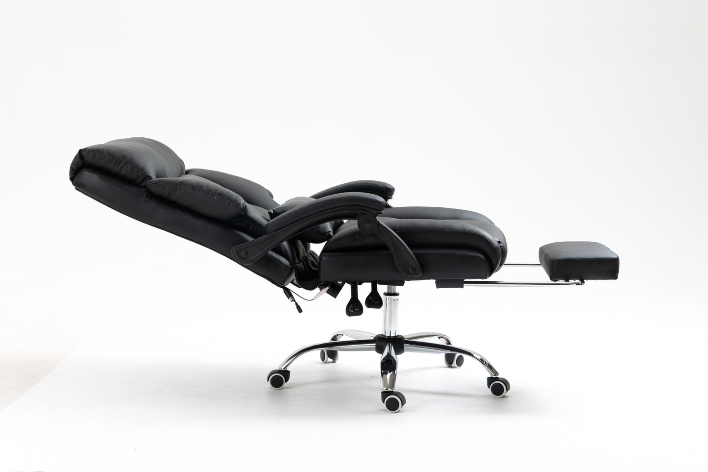 Luxury Executive Reclining Office Chair with Foot Rest Black