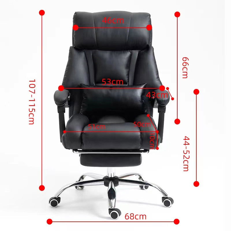 Luxury Executive Reclining Office Chair with Foot Rest Black