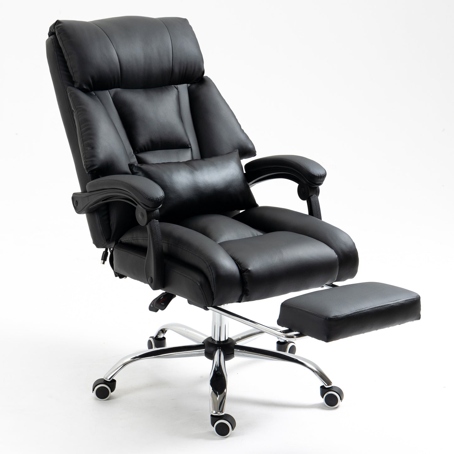 Luxury Executive Reclining Office Chair with Foot Rest Black