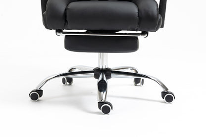 Luxury Executive Reclining Office Chair with Foot Rest Black