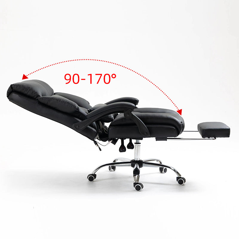 Luxury Executive Reclining Office Chair with Foot Rest Black