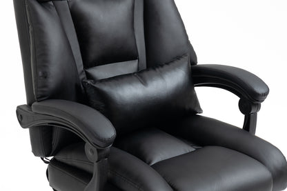 Luxury Executive Reclining Office Chair with Foot Rest Black