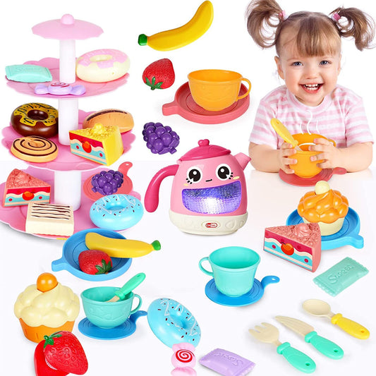 48 Piece Kids Music Tea Party Pretend Play Food Set Fun Toy