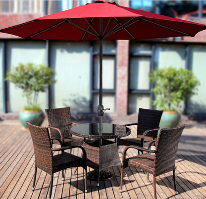 3m Steel Outdoor Garden Patio Market Umbrella Maroon