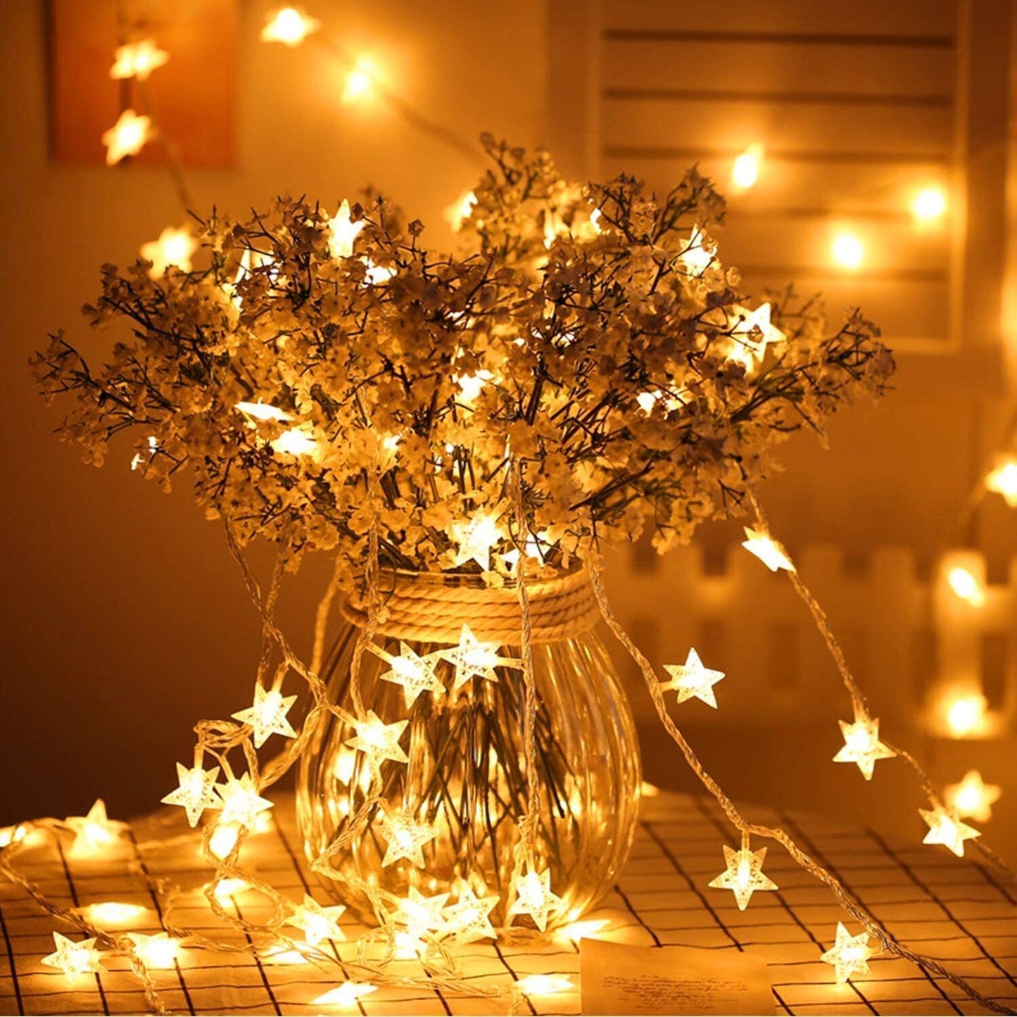 6m 40 LED Star String Lights for Home and Garden Decor