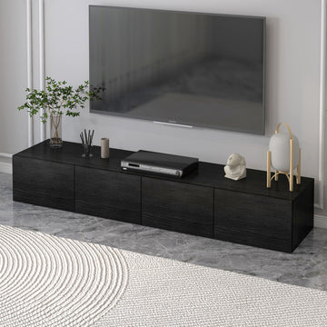 2m Claro Wooden TV Cabinet Entertainment Unit Modern Design Black