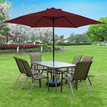 3m Steel Outdoor Garden Patio Market Umbrella Maroon