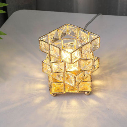 Geometric Diamond Crystal LED Rubik's Cube Table Lamp Decorative Night Light