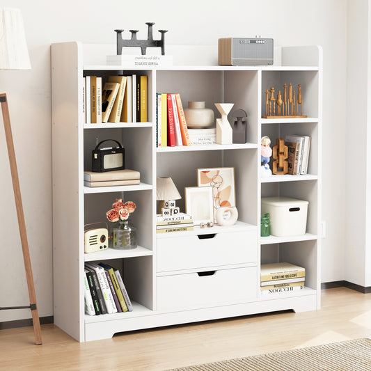 Stylish Wardrobe Cupboard Bookshelf with Drawer White