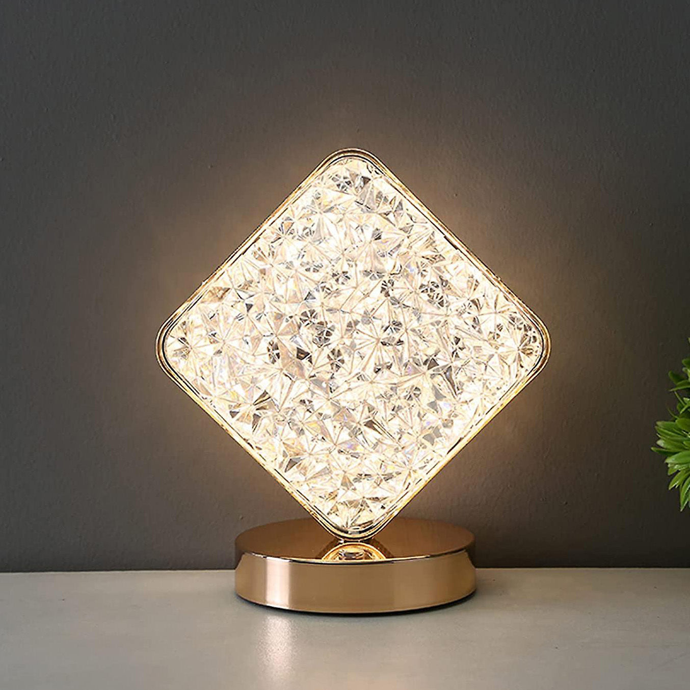 Elegant LED Crystal Diamond Cordless Night Light for Bedroom Decor