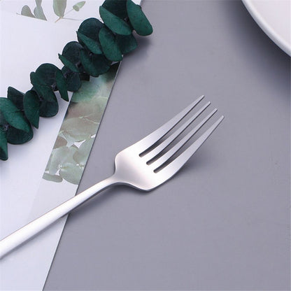 24 Piece Stainless Steel Cutlery Set Knife Fork Spoon Kitchen Tableware Silver