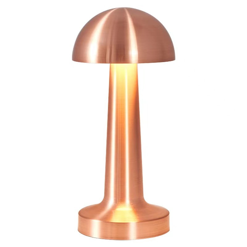 Cordless LED Touch Sensor Table Lamp Rose Gold Dome Night Light