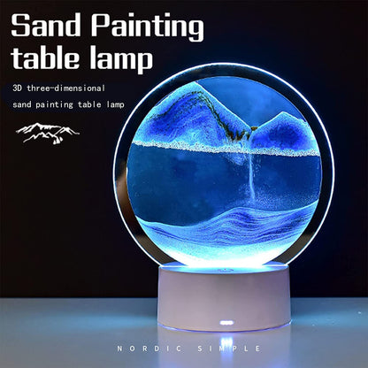 3D Moving Sand Art LED Table Lamp with Colour-changing Night Light