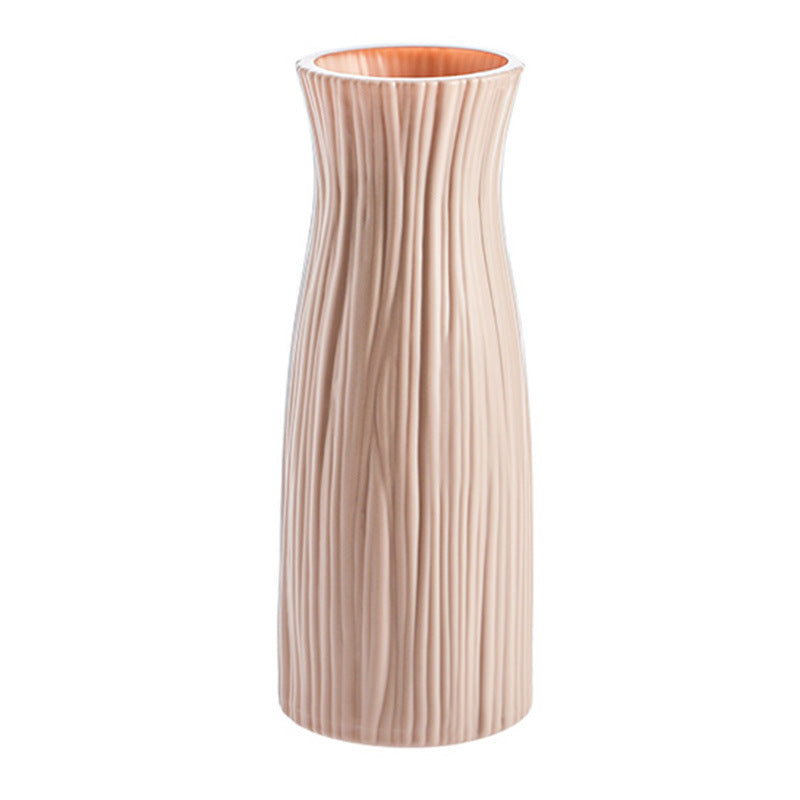 Elegant Ceramic Look Plastic Flower Vase Pink