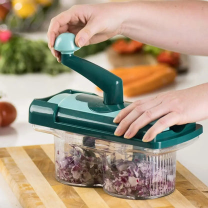 Ultimate 7 PC Vegetable Fruit Dicer Slicer Food Processor Cutter Fusion Twist