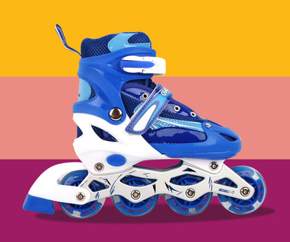 Adjustable Roller Blades Inline Skates Blue Size L