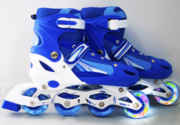 Adjustable Inline Roller Blades Skates Blue Size M