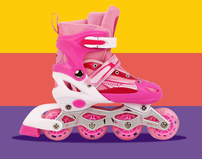 Adjustable Roller Blades Inline Skates Pink Size L