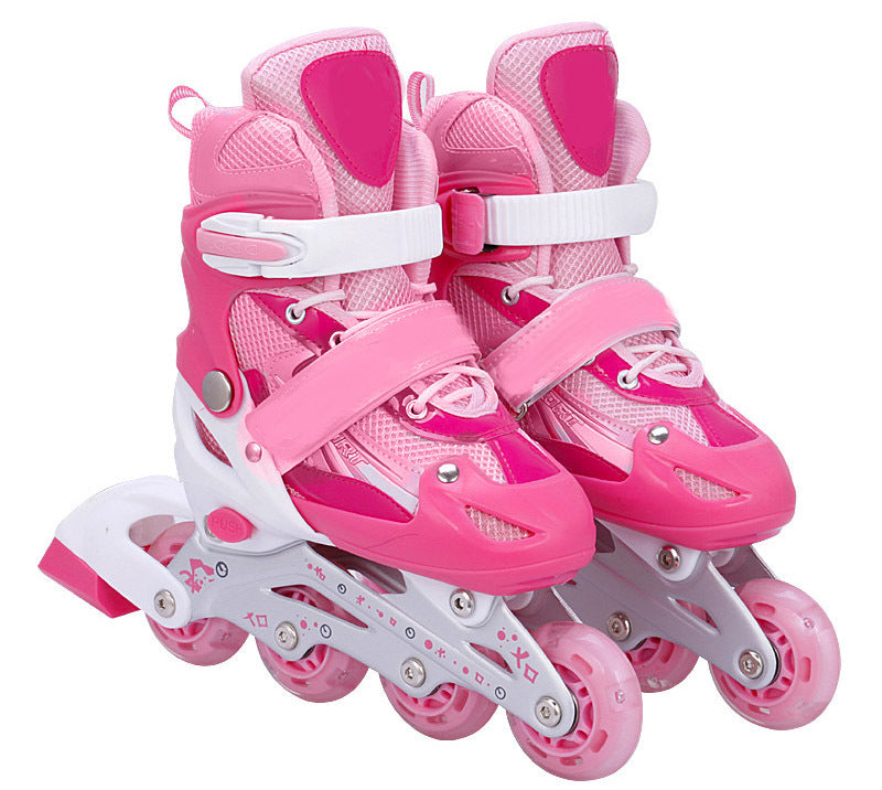 Adjustable Roller Blades Inline Skates Pink Size L