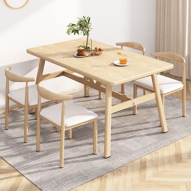 Elegant Oak Wood and Steel Dining Table for Modern Homes