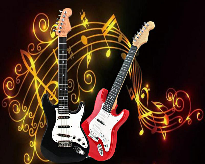 Kids Electric Guitar Toy Best Musical Instrument for Beginners Black