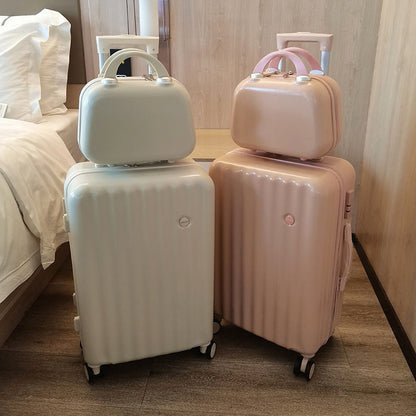 Designer Cabin Carry-On Luggage Set Travel Suitcase White