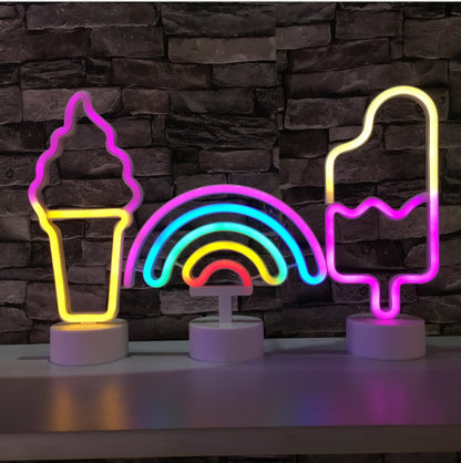 Vibrant Rainbow Neon LED Night Light for Kids and Adults