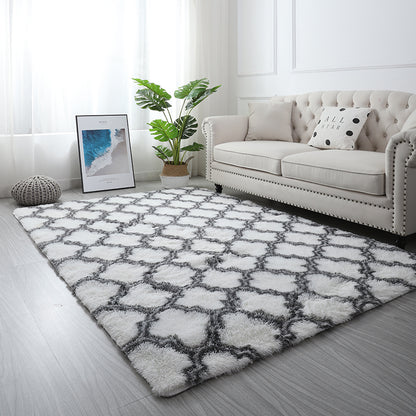 300 x 200 XL Soft Comfortable Shag Rug White Lattice