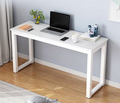 Narrow Wood Metal Console Table Modern White Desk