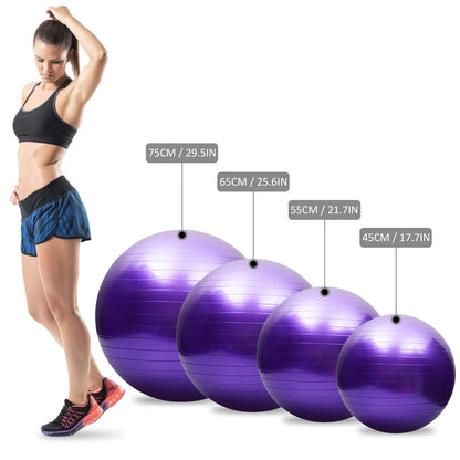 45cm Yoga Exercise Gym Ball for Home Fitness Purple