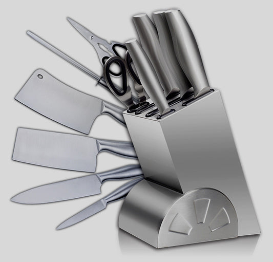 Premium Stainless Steel 7-Piece Knife Block Set for Professional Chefs