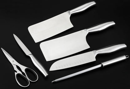 Premium Stainless Steel 7-Piece Knife Block Set for Professional Chefs