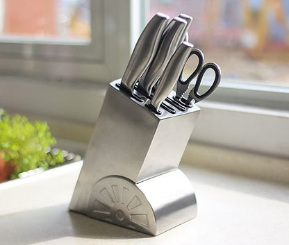 Premium Stainless Steel 7-Piece Knife Block Set for Professional Chefs