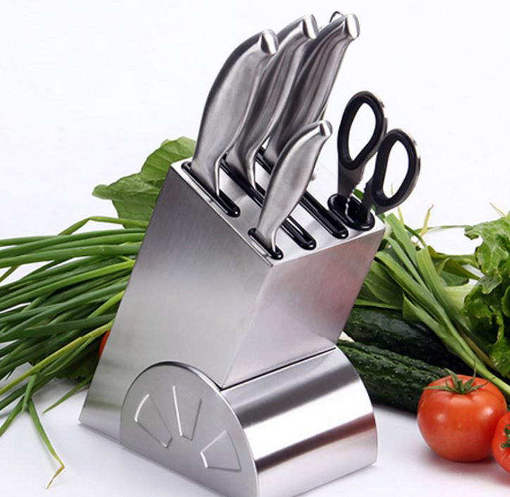 Premium Stainless Steel 7-Piece Knife Block Set for Professional Chefs