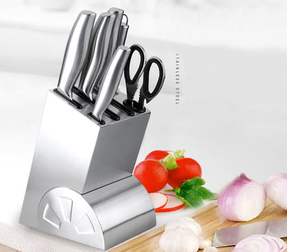 Premium Stainless Steel 7-Piece Knife Block Set for Professional Chefs