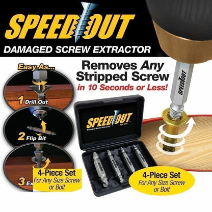 Screw and Bolt Remover Speed Out Extractor Drill Bits Tool Kit for Easy Removal